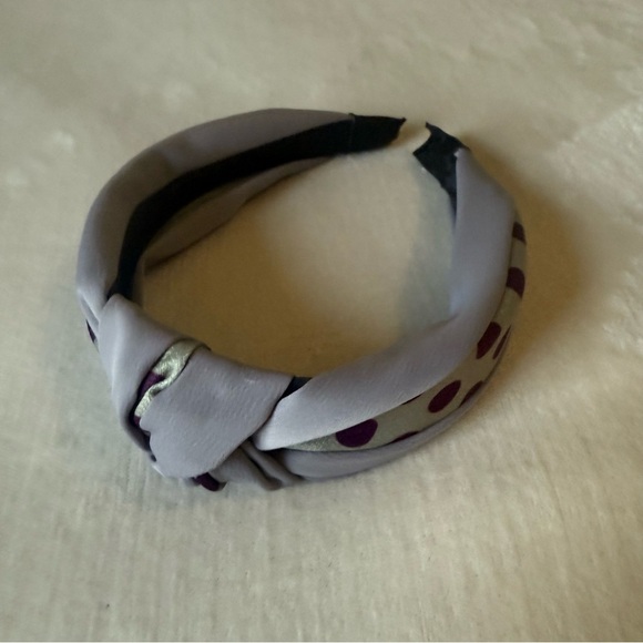 None Accessories - Purple Polka Dot Top-Knot Headband
